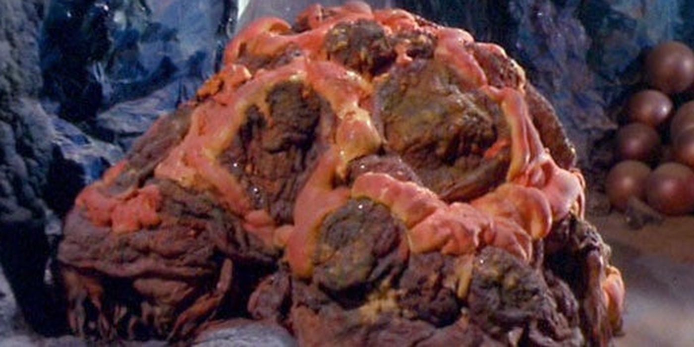A Horta moves through a cave from The Original Series