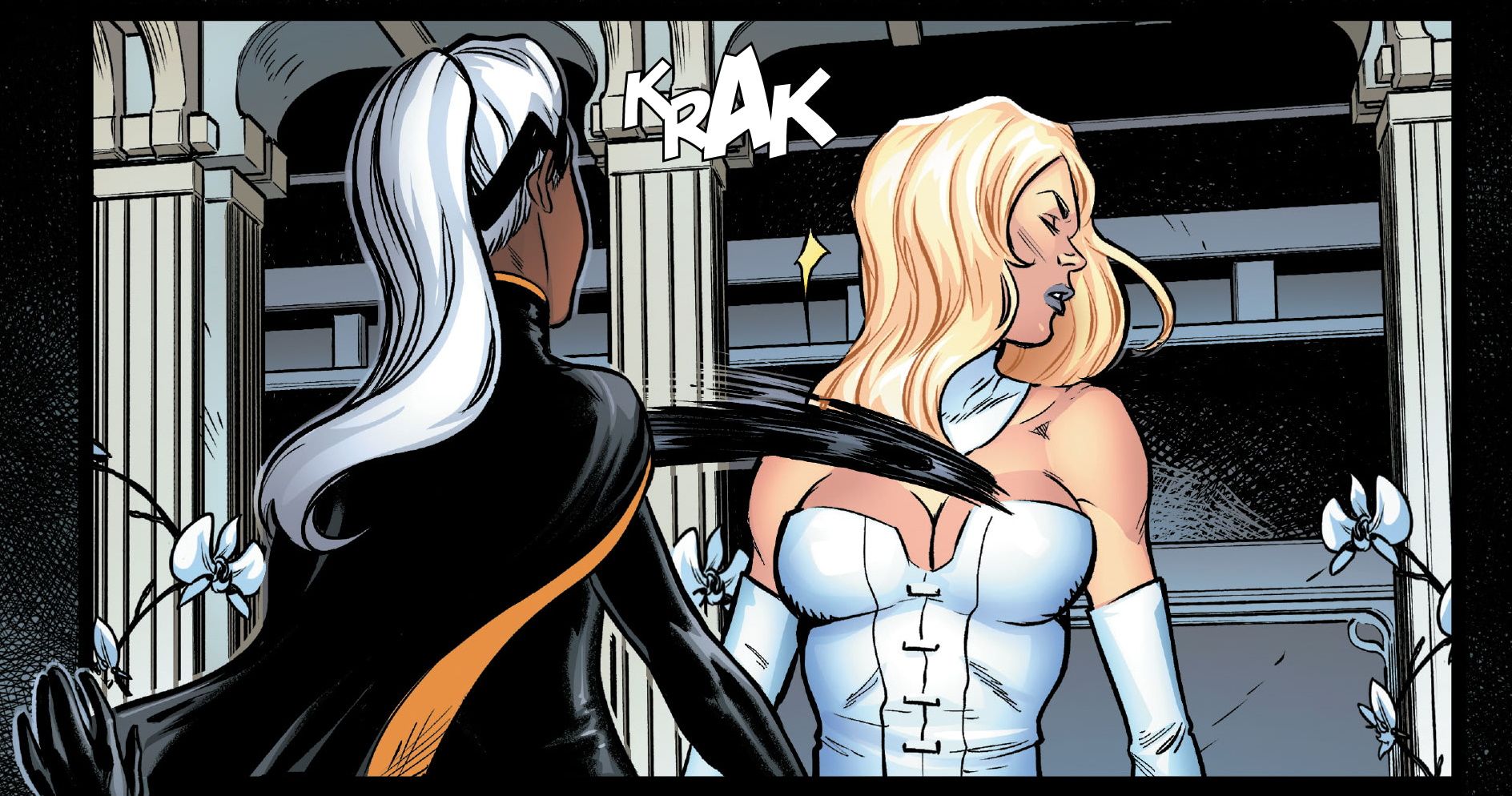 marauders storm emma frost slap
