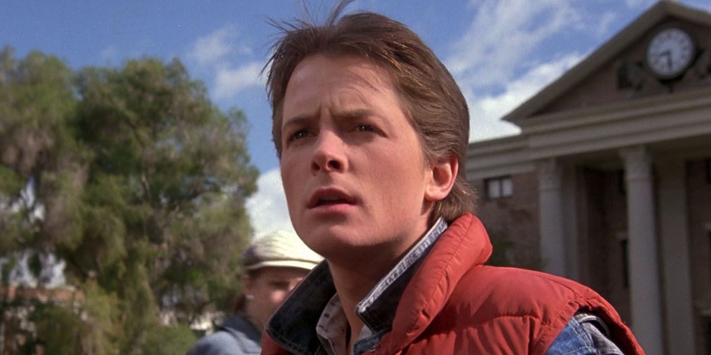 Michael J. Fox como Marty McFly em De Volta para o Futuro