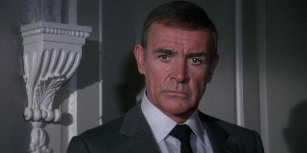 James Bond looks confused in a room in Never Say Never Again.
