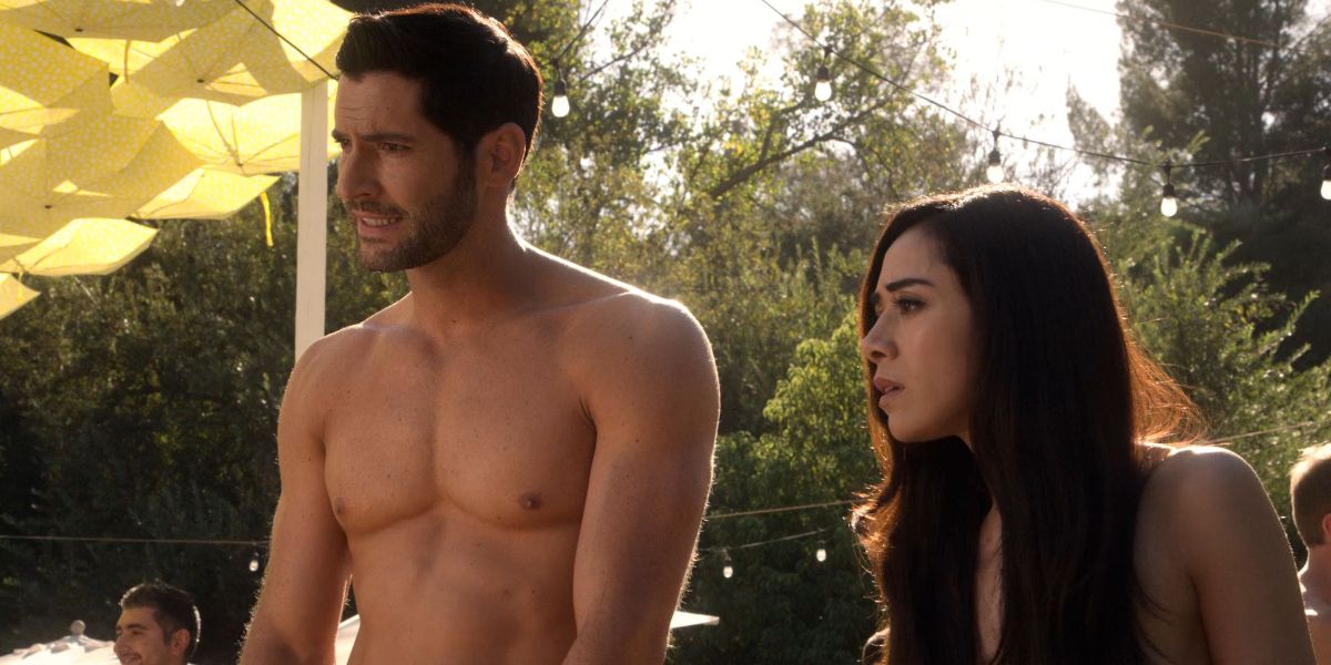 Lucifer and Ella go undercover at a nudist community in the show Lucifer