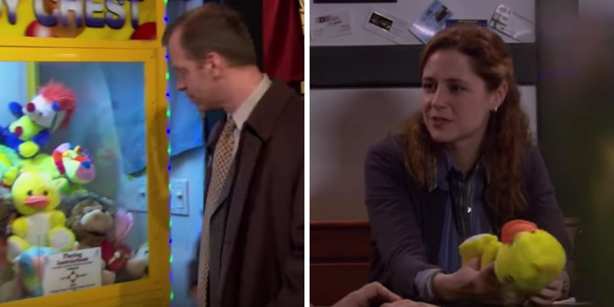 toby won a duck for pam on the office