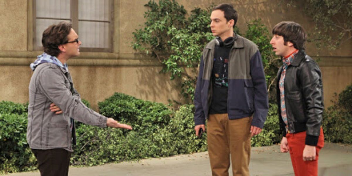 Sheldon, Howard, and Leonard argue over a parking space on TBBT