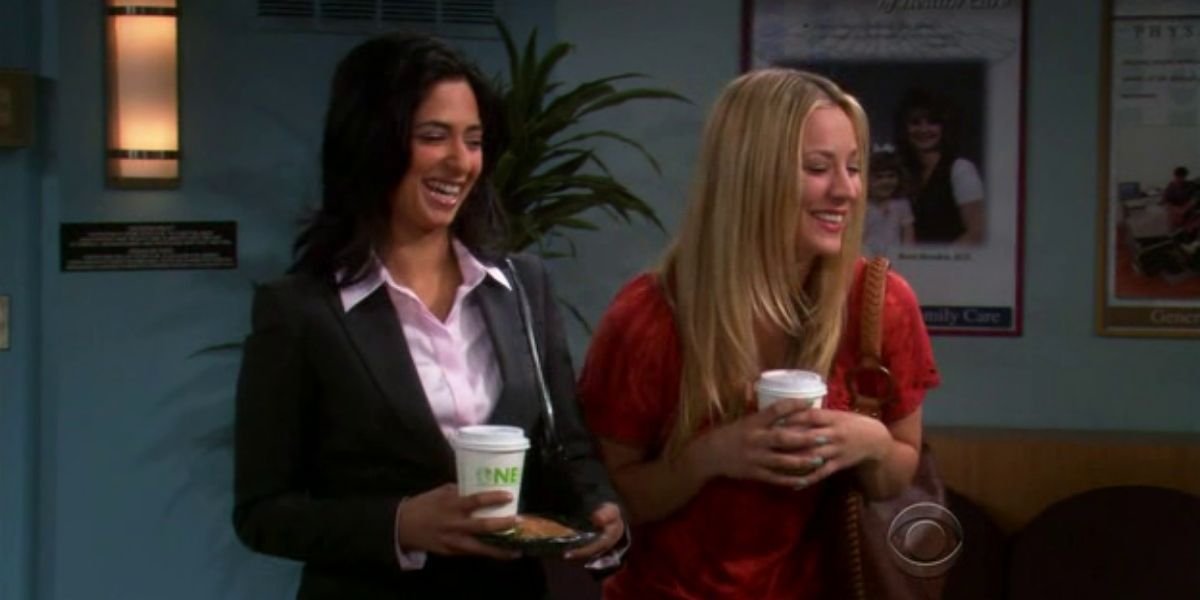 Priya and Penny are friendly and talking to Leonard on TBBT