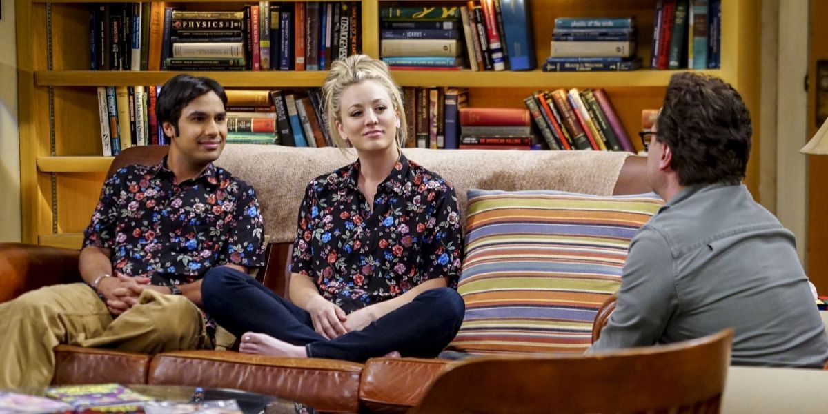 Raj and Penny in matching shirts on TBBT