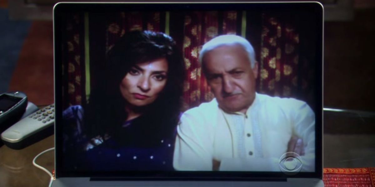 Raj's parents on Skype on TBBT