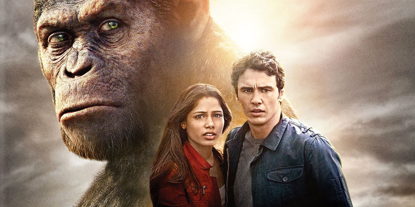 Andy Serkis, James Franco, and Frieda Pinto in Rise of The Planet of Apes