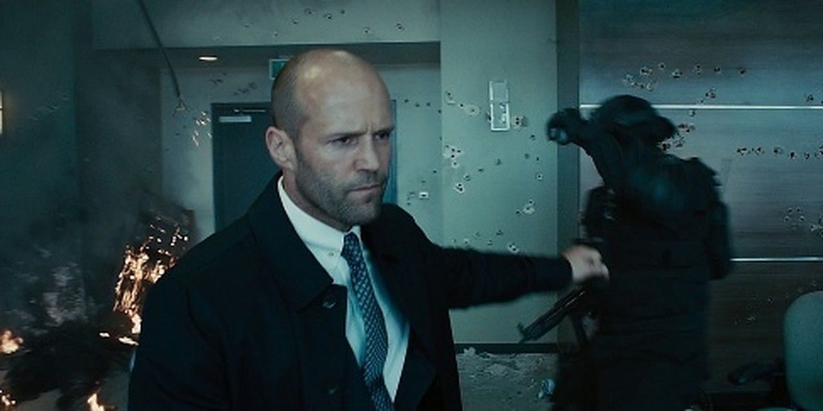 Jason Statham as Deckard Shaw taking out guards in hospital Furious 7