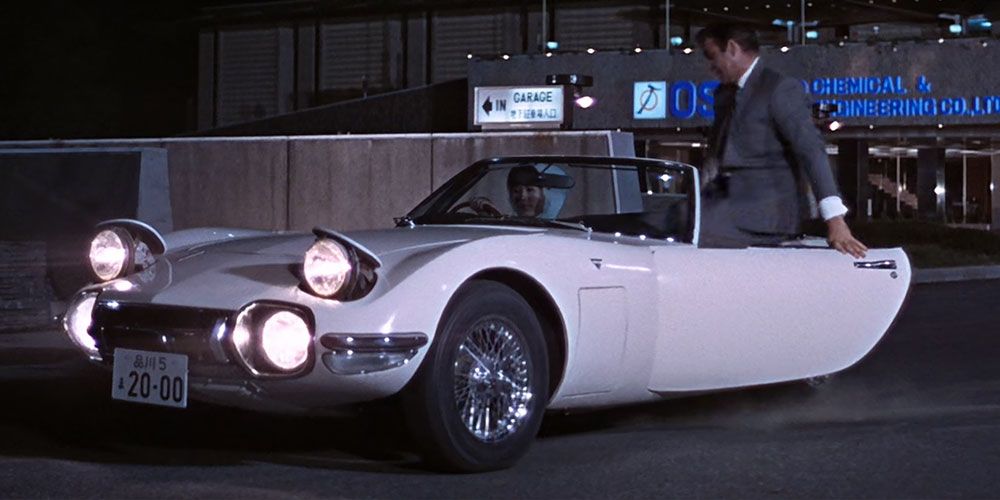 Bond is picked up in a Toyota sports car in You Only Live Twice