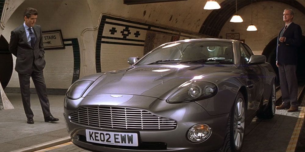 Q shows Bond his V12 Vanquish in Die Another Day