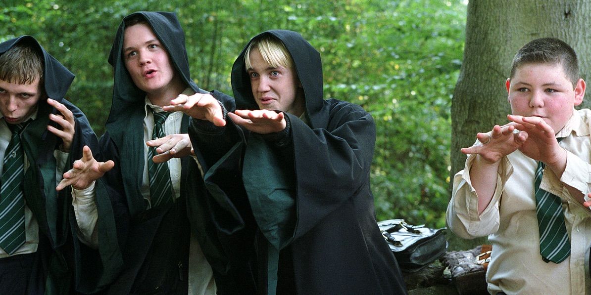 Draco and friends pretend to be dementors 