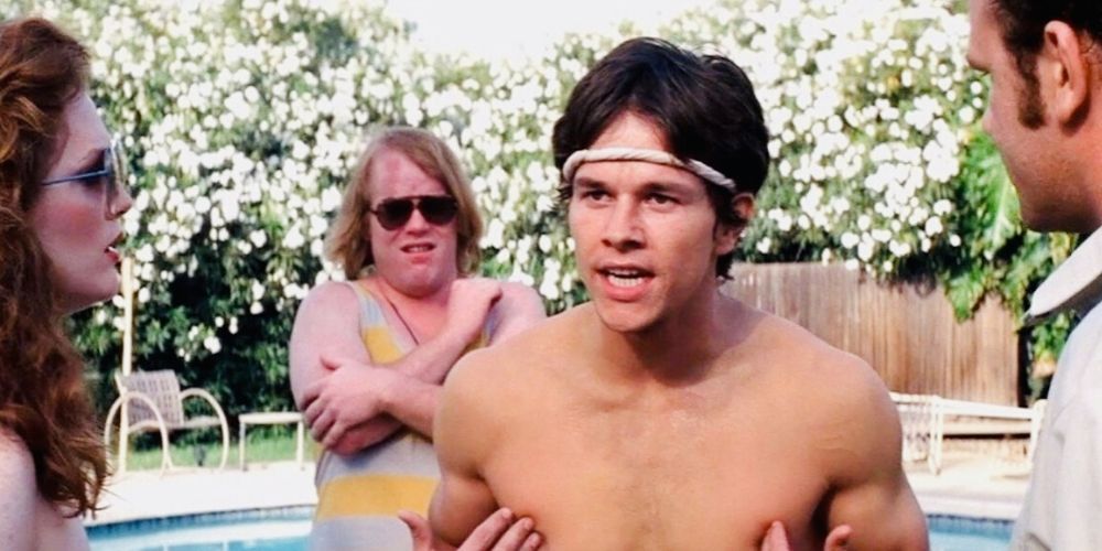 Dirk gets angry at a pool party in Boogie Nights