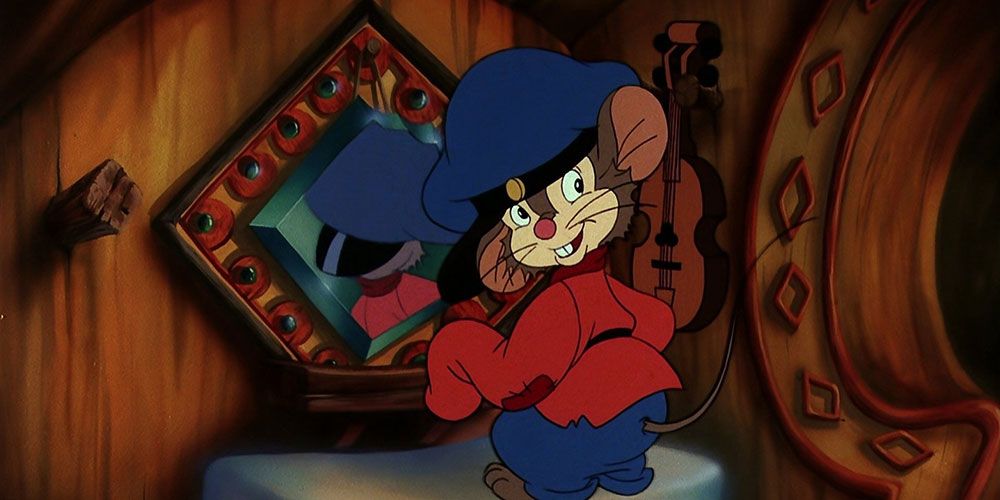 Fievel in his oversized hat in An American Tail