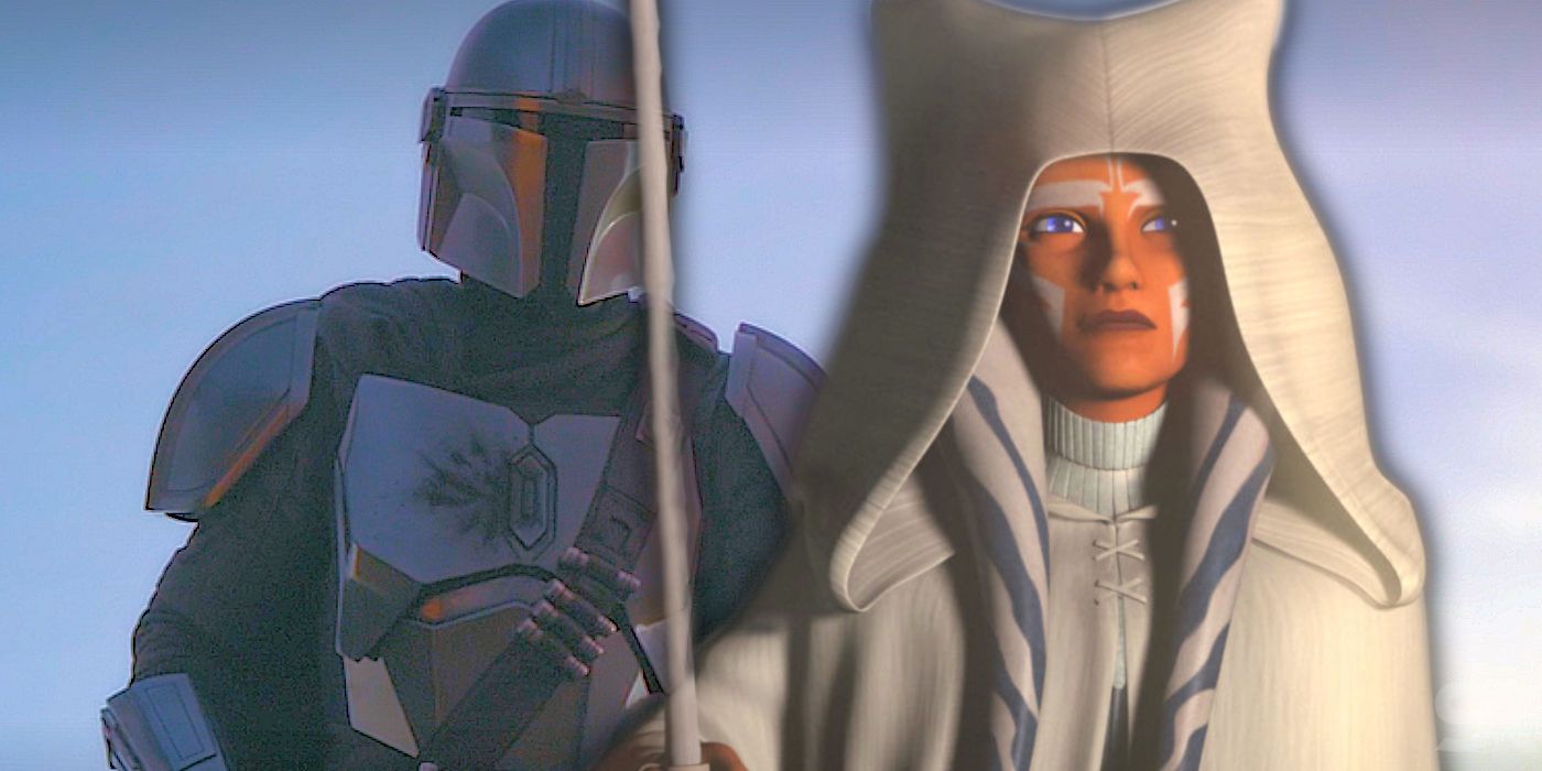 Ahsoka in Star Wars Rebels and Pedro Pascal in The Mandalorian