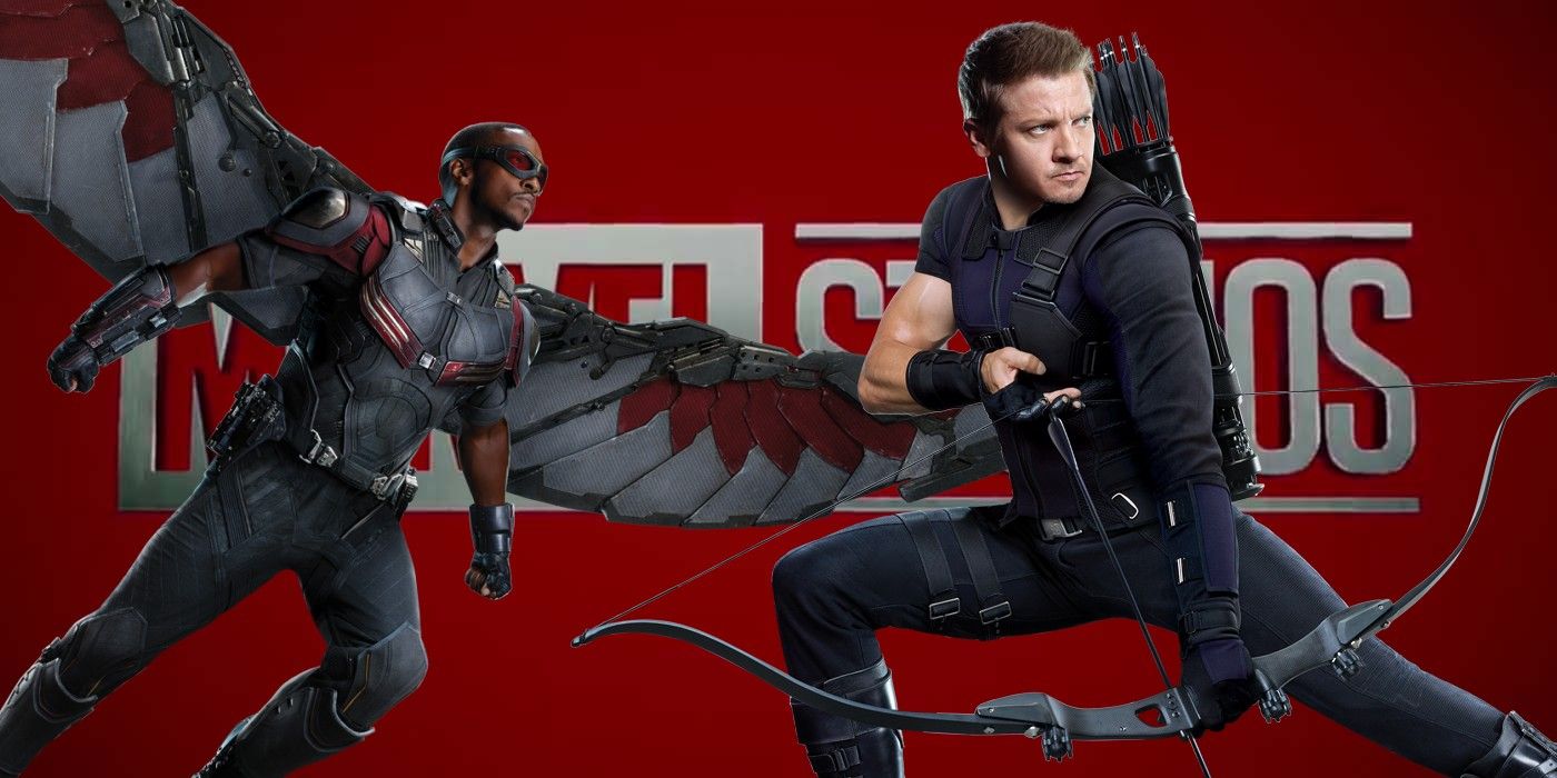 Anthony Mackie as Sam Wilson Falcon and Jeremy Renner as Clint Barton Hawkeye MCU Marvel