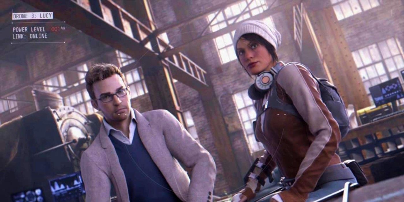 Dois personagens em Assassin's Creed Modern Day