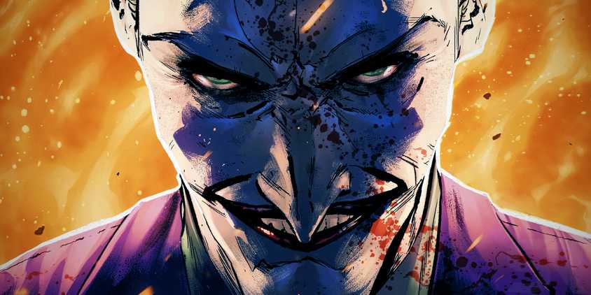 Joker smiling in the comics