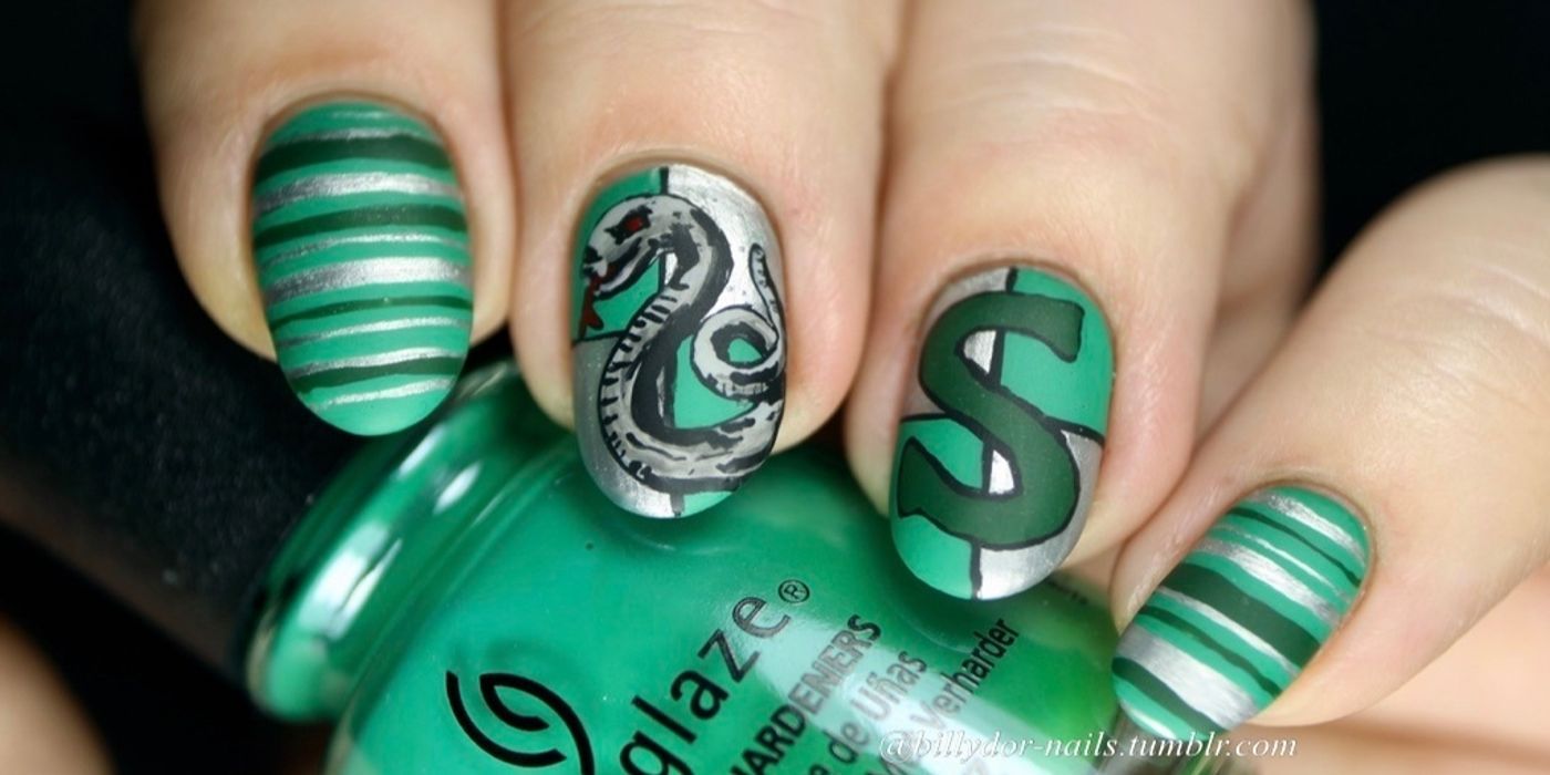 Harry Potter 10 Most Incredible Slytherin Nail Art Designs
