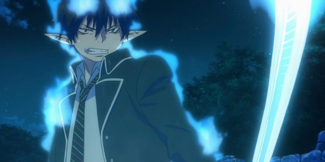 A still from the anime series Blue Exorcist.