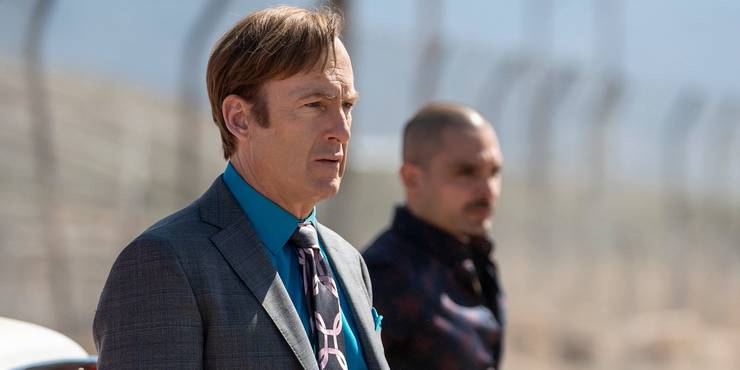 Bob Odenkirk as Jimmy McGill Saul Goodman and Michael Mando as Nacho Varga in Better Call Saul