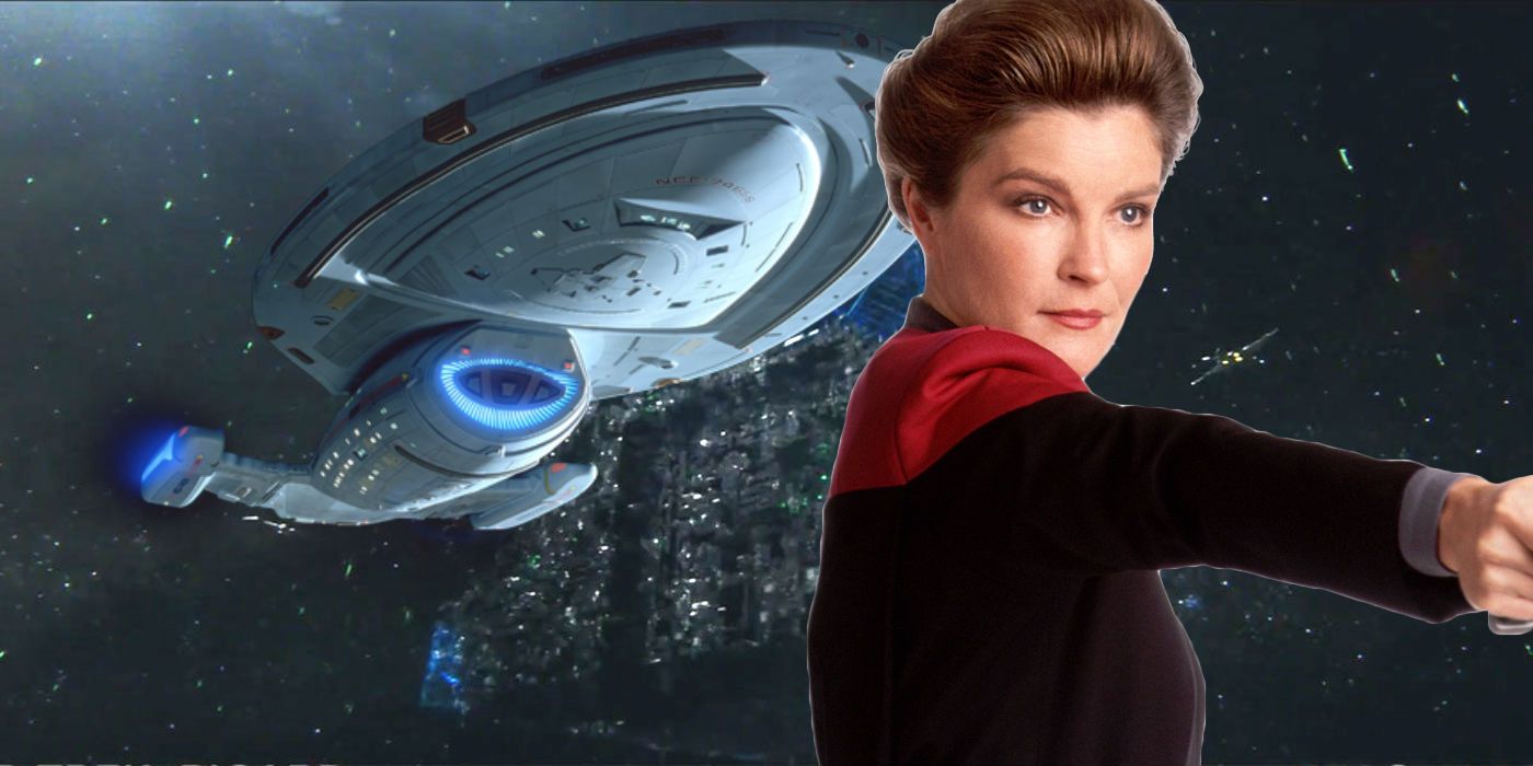 Borg Cube Artifact in Star Trek Picard, Kate Mulgrew as Janeway in Voyager