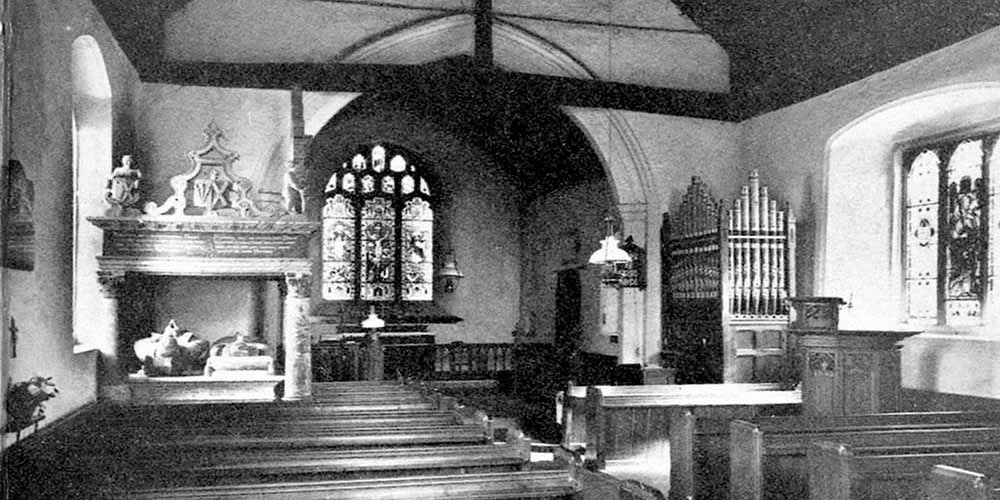 Interior church black and white