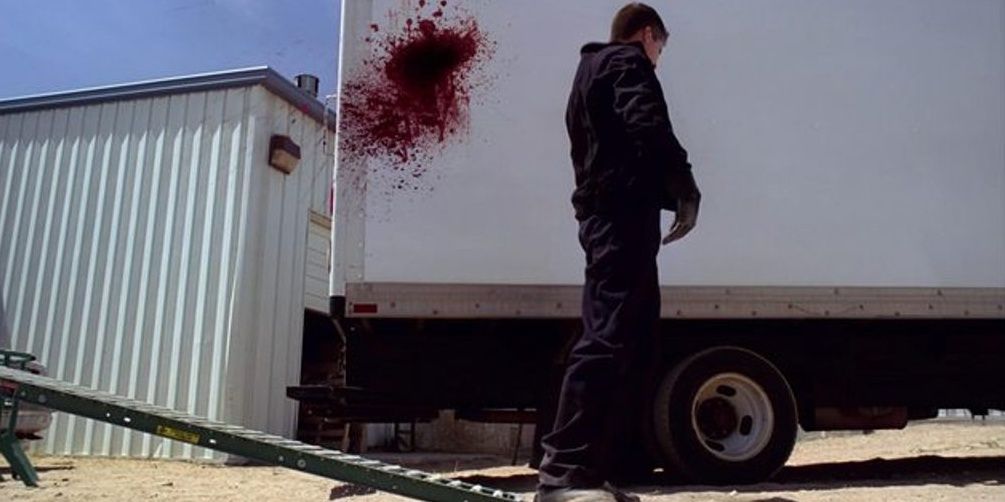 Gus Fring's henchman Nick gets shot by Gaff at the chicken farm in Breaking Bad
