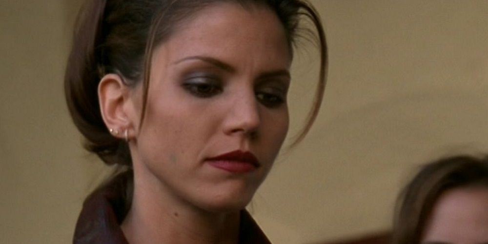 Cordelia Chase looking down with embarrassment in Buffy The Vampire Slayer