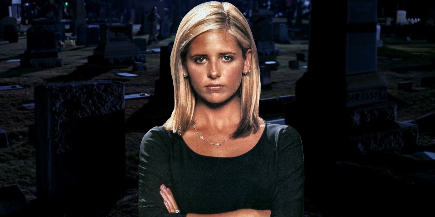 Buffy the Vampire Slayer Sarah Michelle Gellar Arms Crossed Graveyard