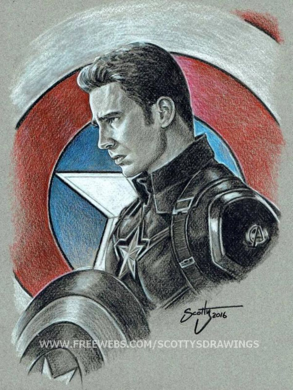 Captain America And Shield Sketch Fan Art
