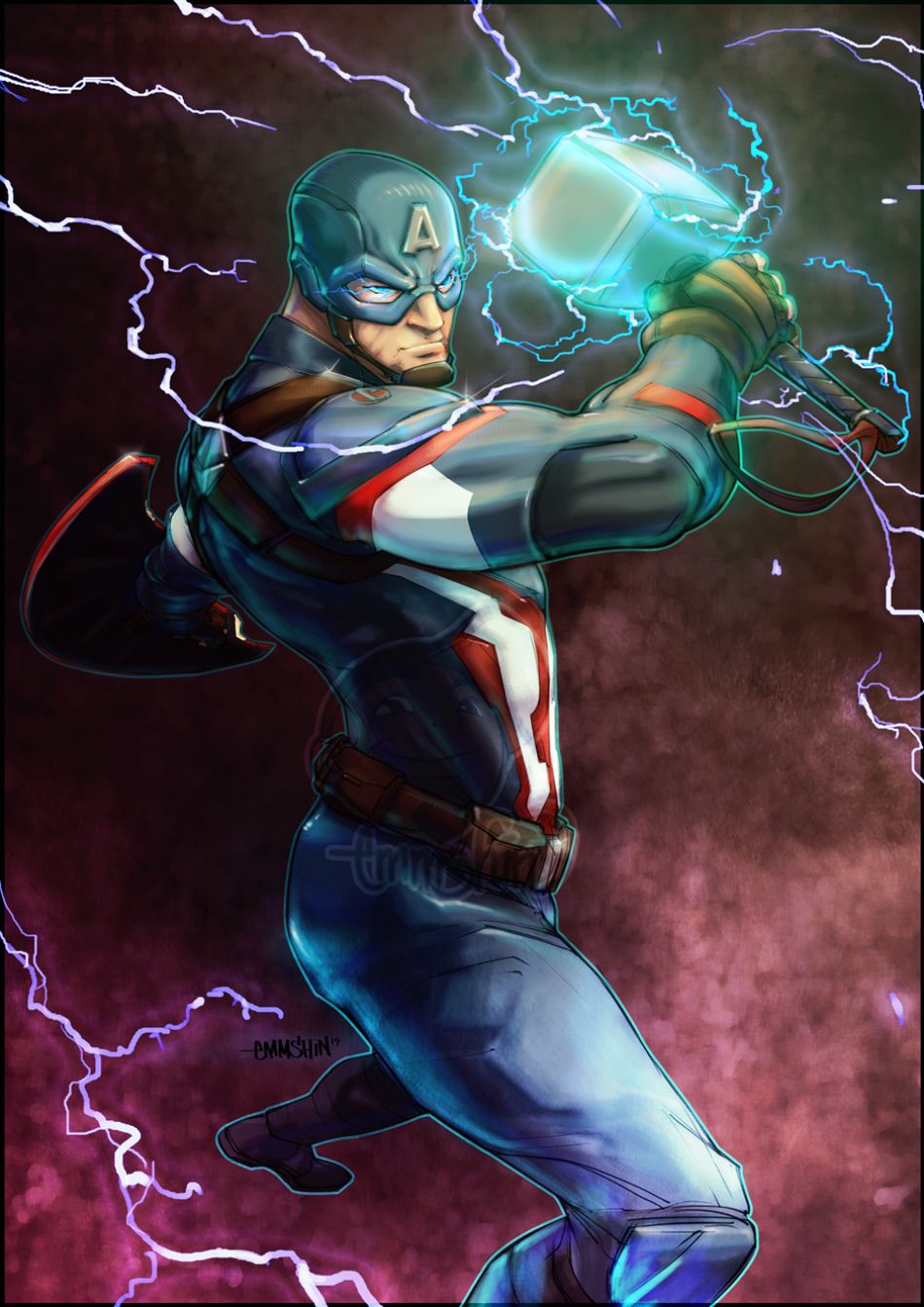 Captain America With Thor&rsquo;s Hammer Fan Art