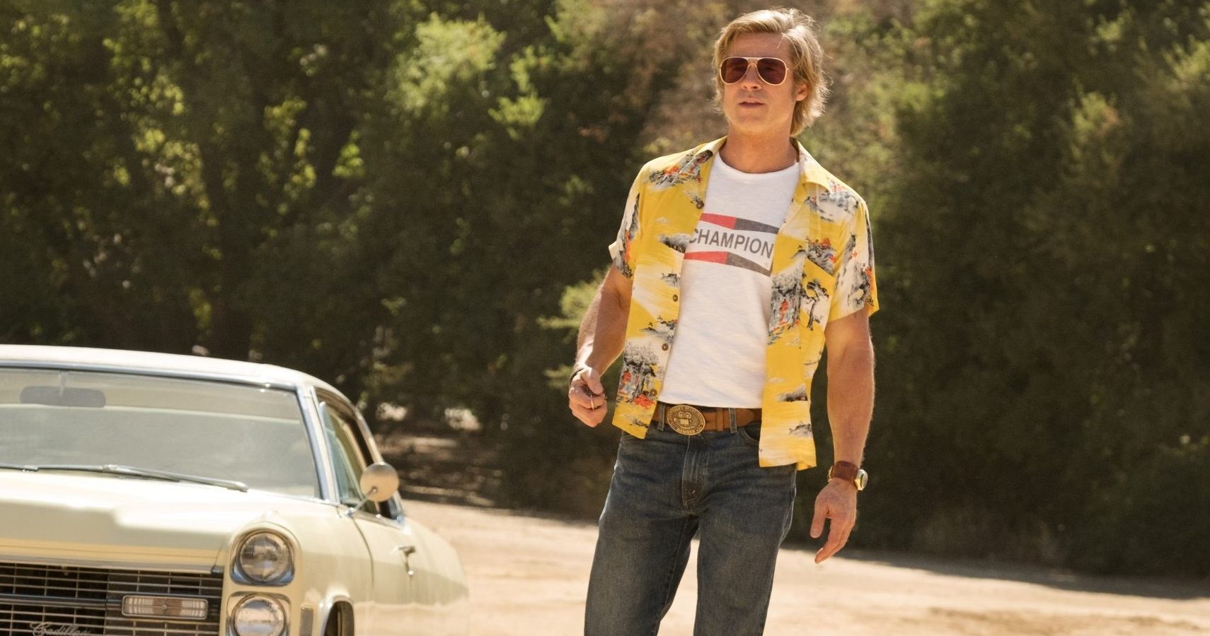 Cliff Booth at Spahn Ranch in Once Upon a Time in Hollywood