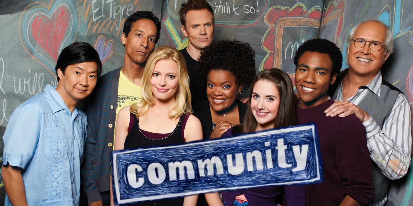 The cast of the Community including Alison Brie, Donald Glover, Ken Jeong, Danny Pudi, Chevy Chase, Joel McHale, Yvette Nicole Brown, and Gillian Jacobs
