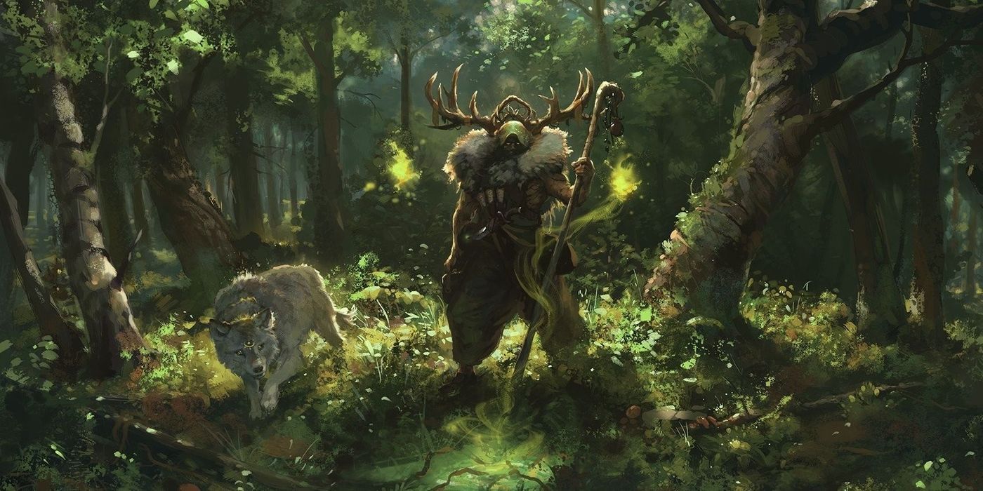 A druid in the forest in Dungeons and Dragons