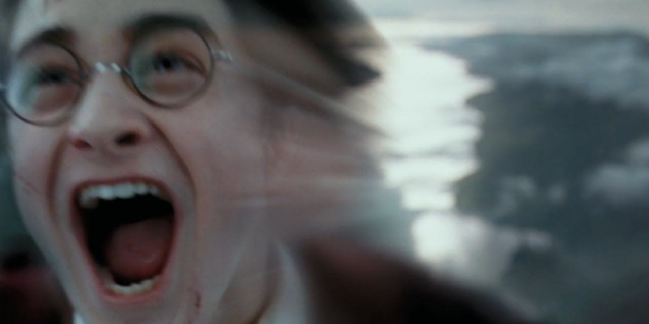 Harry Potter screaming Harry while flying