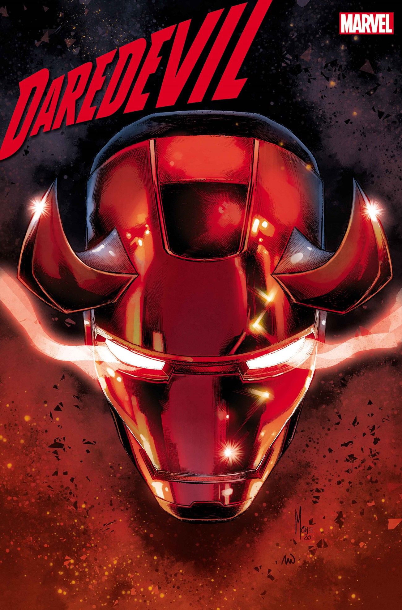 Daredevil 22 Iron Man Helmet Horns Cover