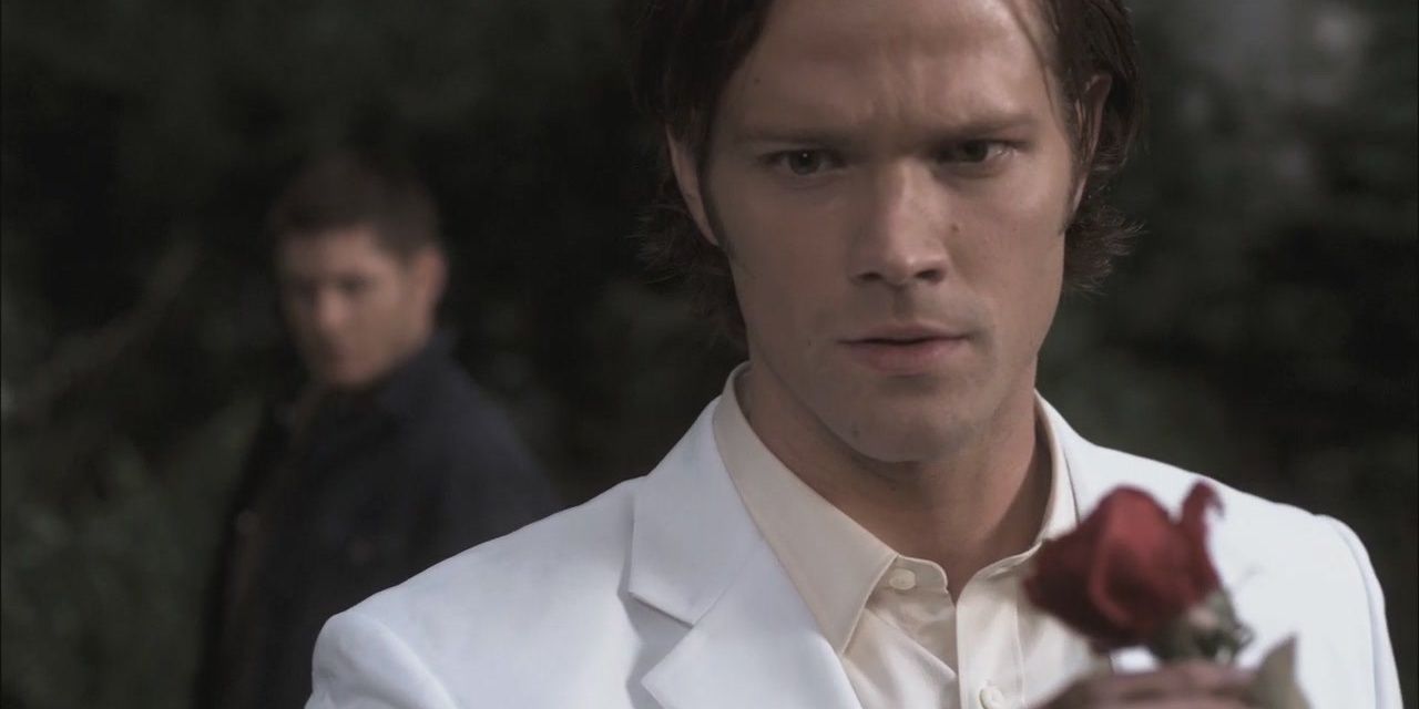 Lucifer possesses Sam and holds a rose on Supernatural