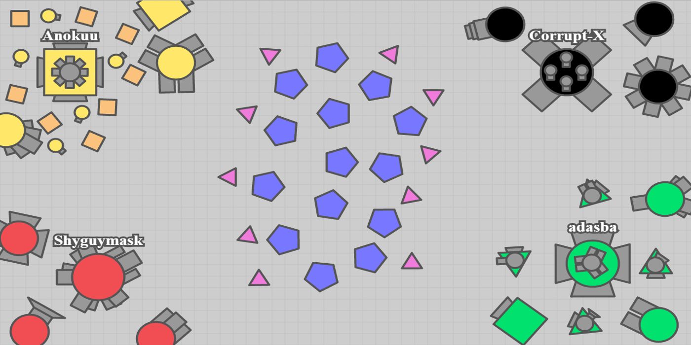 A screenshot of the browser game Diep.io.
