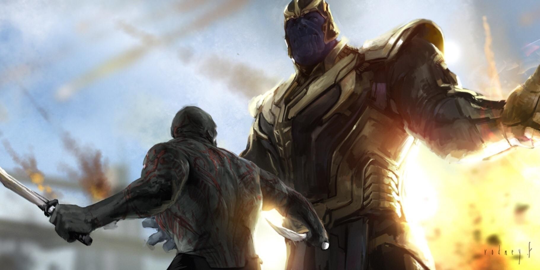 Drax Fights Thanos Cropped