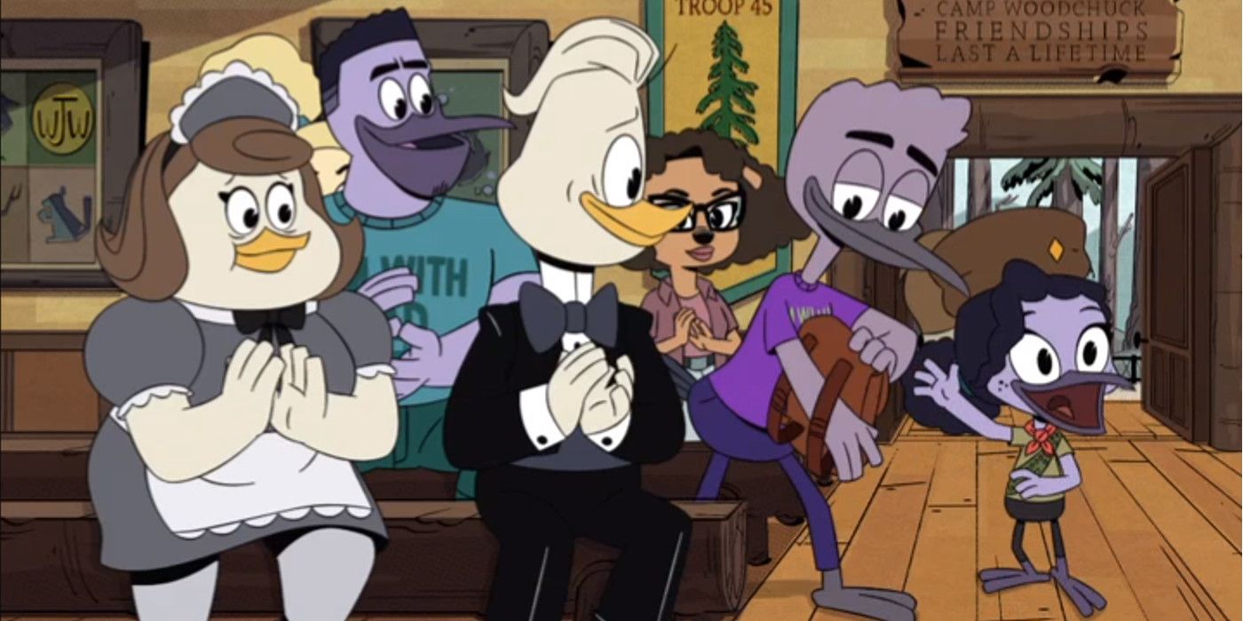 Duck Tales Violet Sabrewing and her two fathers
