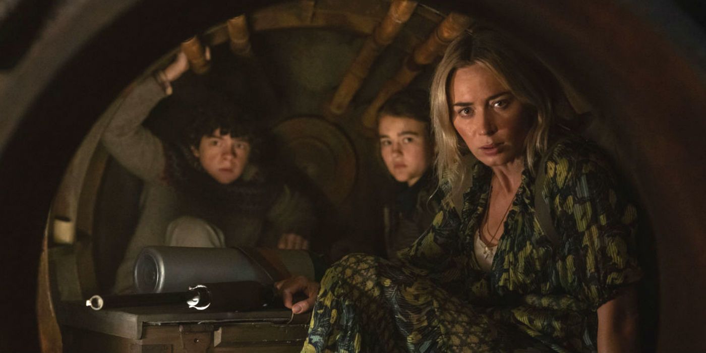Emily Blunt Millicent Simmonds and Noah Jupe in A Quiet Place 2