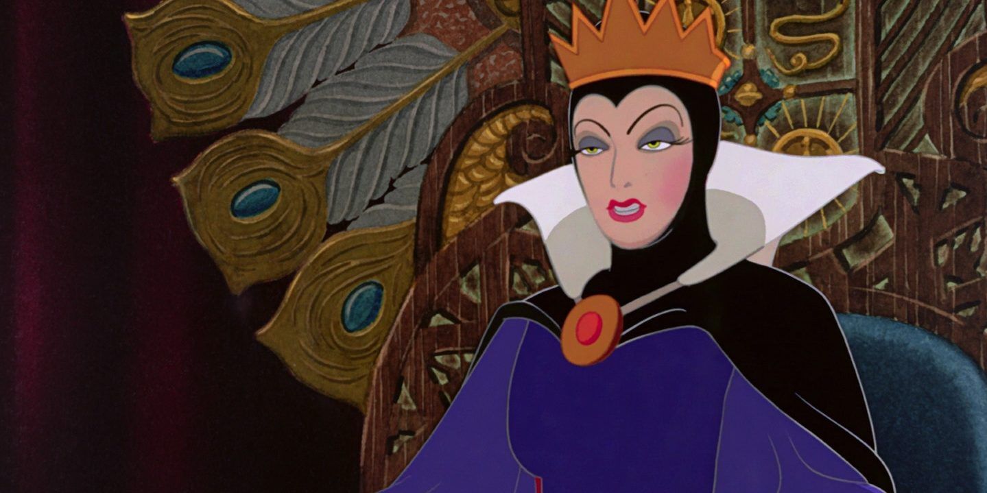 The Evil Queen on her throne in Snow White and the Seven Dwarves