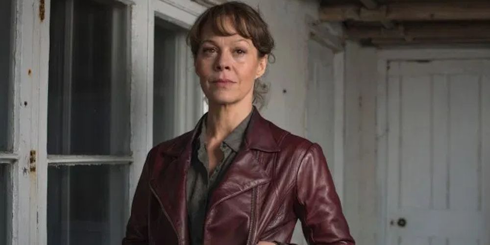 Woman in a red leather jacket in Fearless