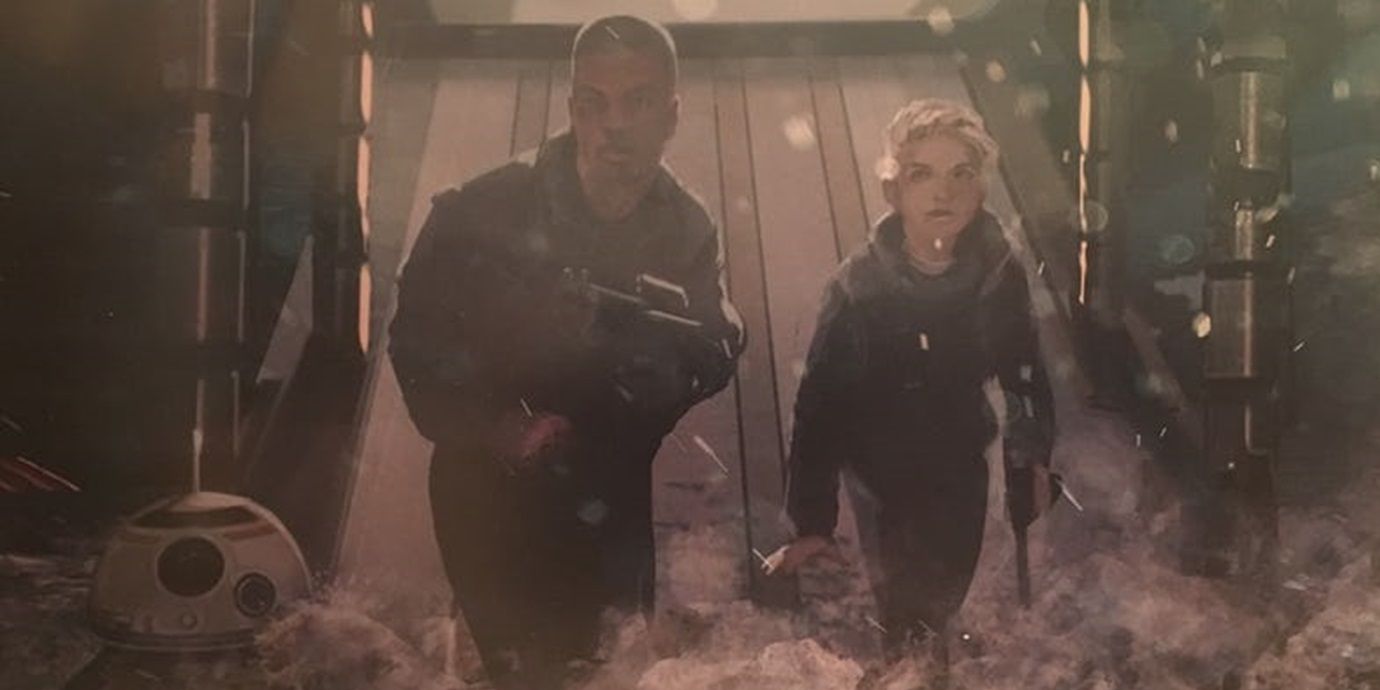 Finn and Rose in concept art for The Last Jedi