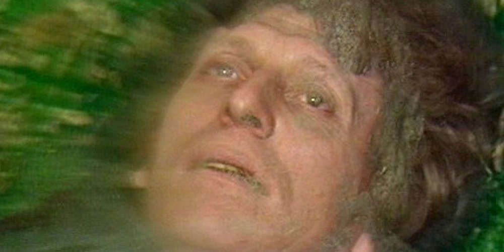 The Fourth Doctor regenerates in "Logopolis"