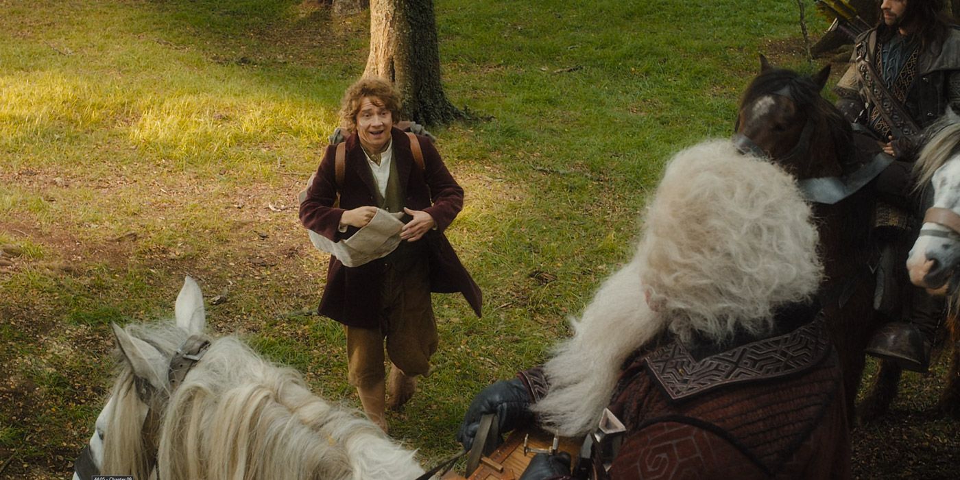 Bilbo concordando com uma aventura em O Hobbit