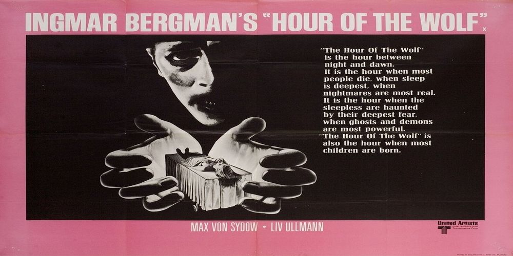 Cropped English-language poster for Hour of the Wolf