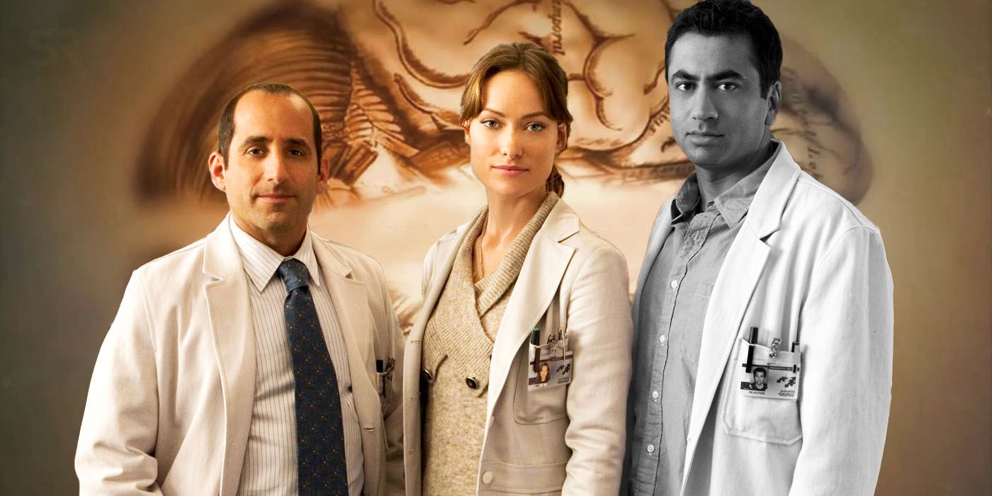 A trio of doctors in House MD with Kal Penn's character in black and white
