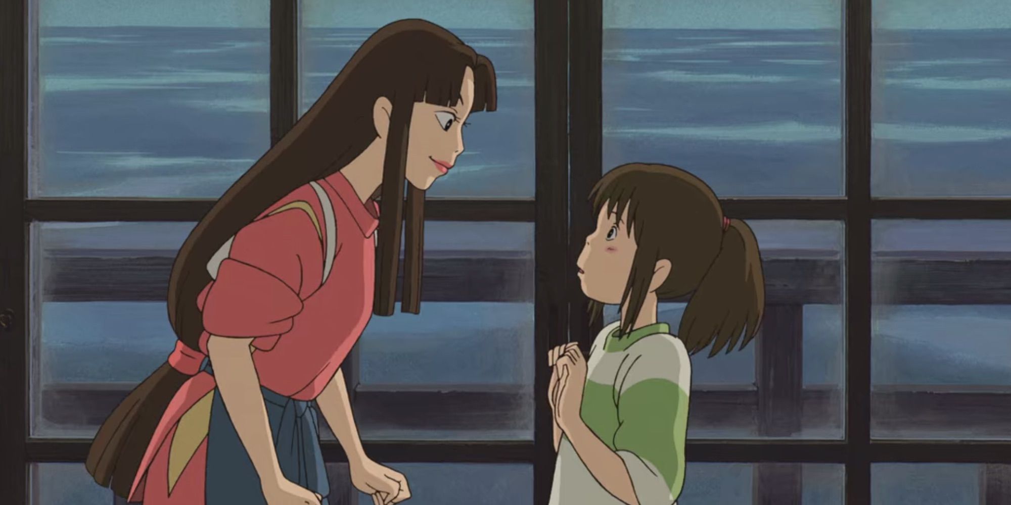 Lin and Chihiro talking in Spirited Away