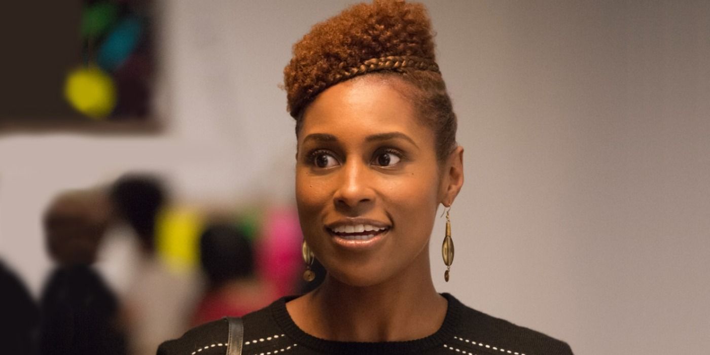 Issa Rae as Issa smiles in a scene from Insecure.